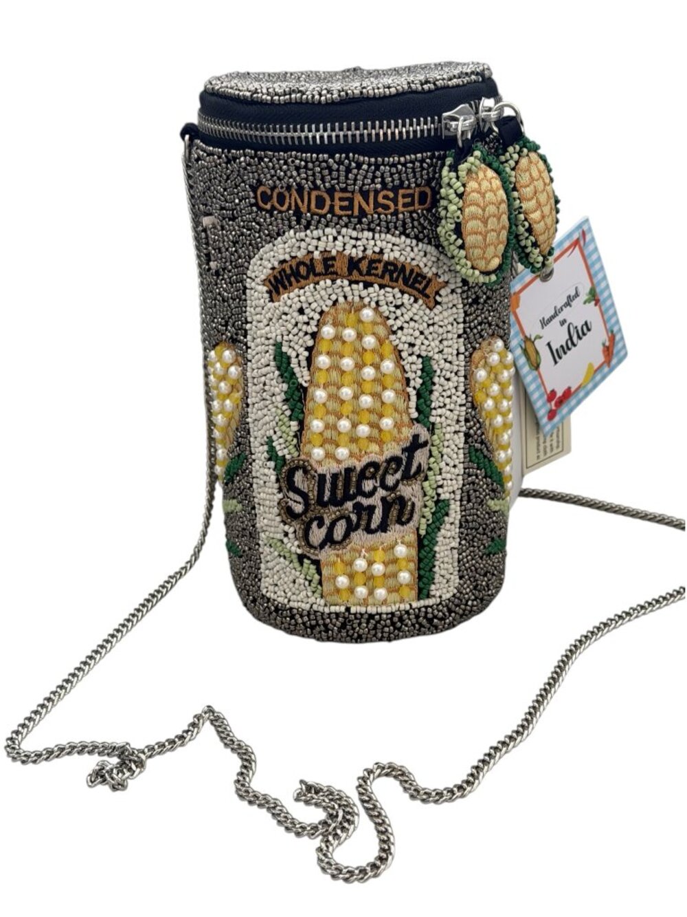 Beaded Sweet Corn Can Bag Crossbody Handcrafted India Tik Tok Viral NWT